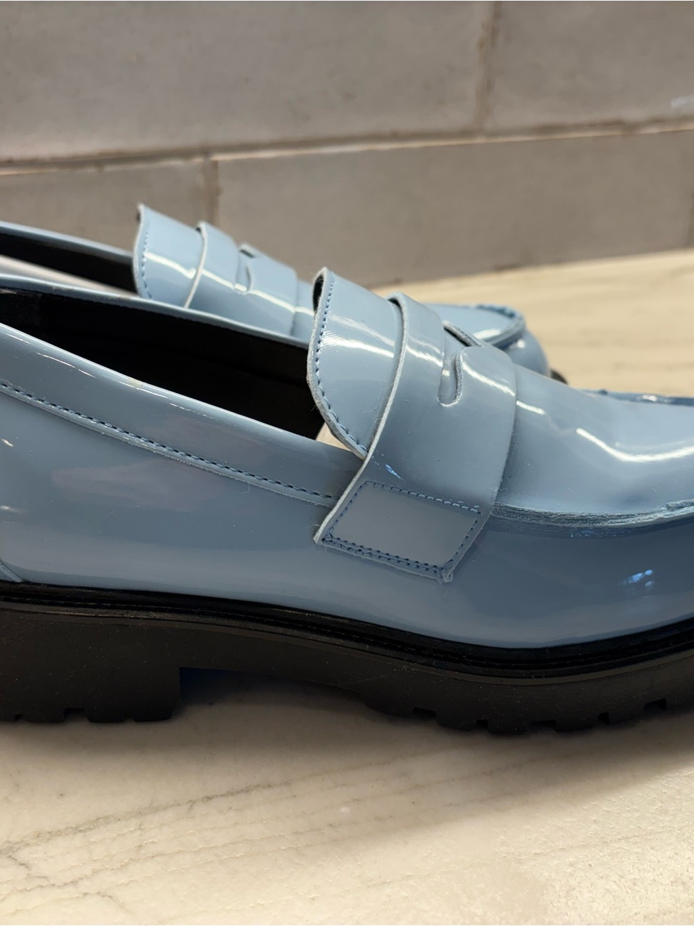 Steve Madden Lotto BB Blue Patent loafers